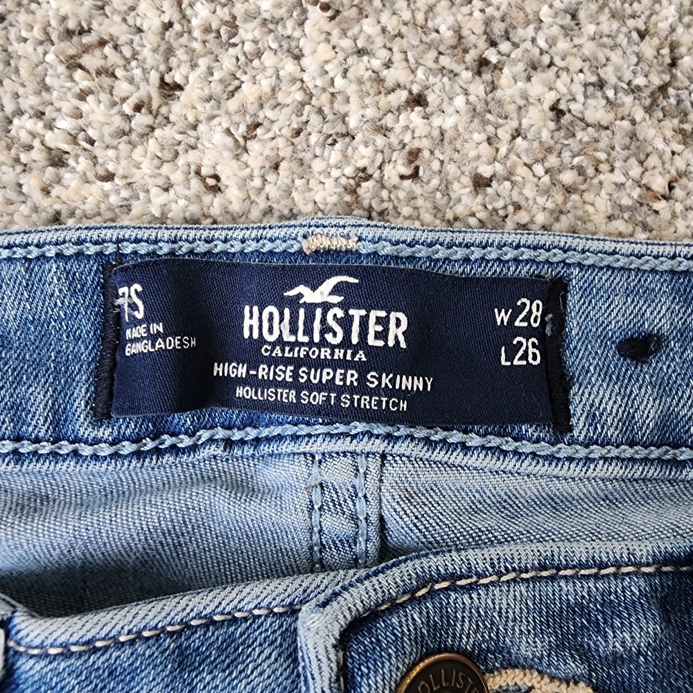Hollister High Rise Super Skinny Jeans Medium Wash Womens Sz 28, Stretchy - Picture 6 of 12